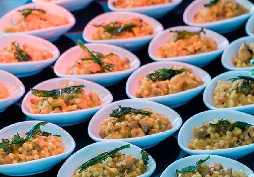 Lots of bowls of food
