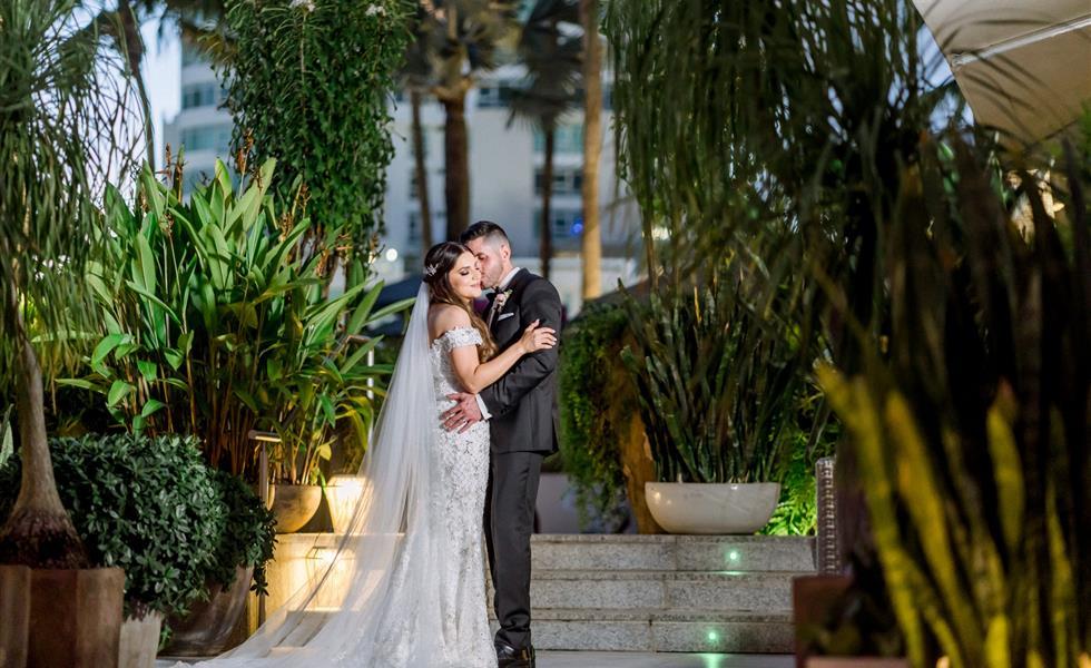 A couple kissing