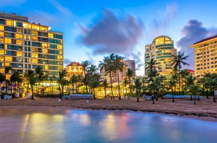 Resort skyline during sunset