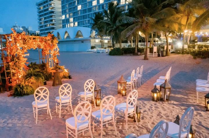 A wedding altar on the beach