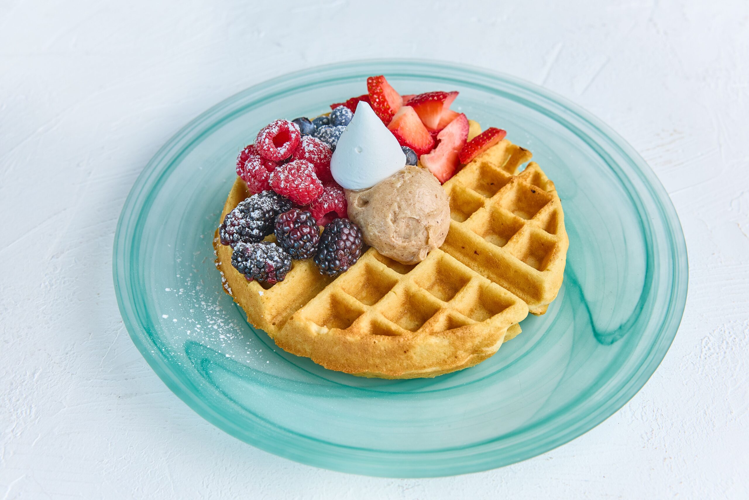 waffle with fruit at the loft