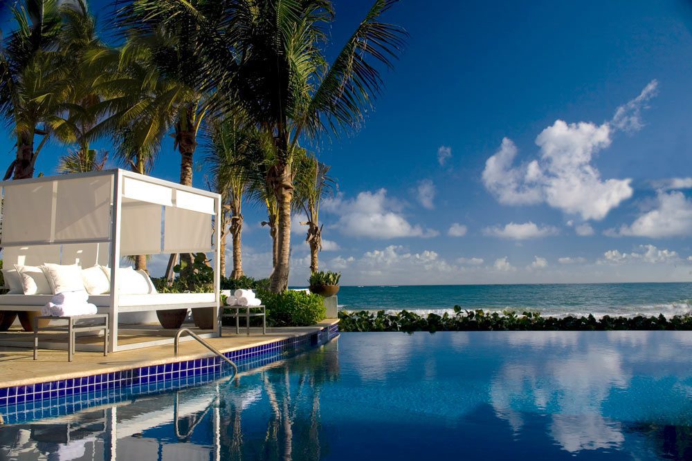 pool cabana and ocean view