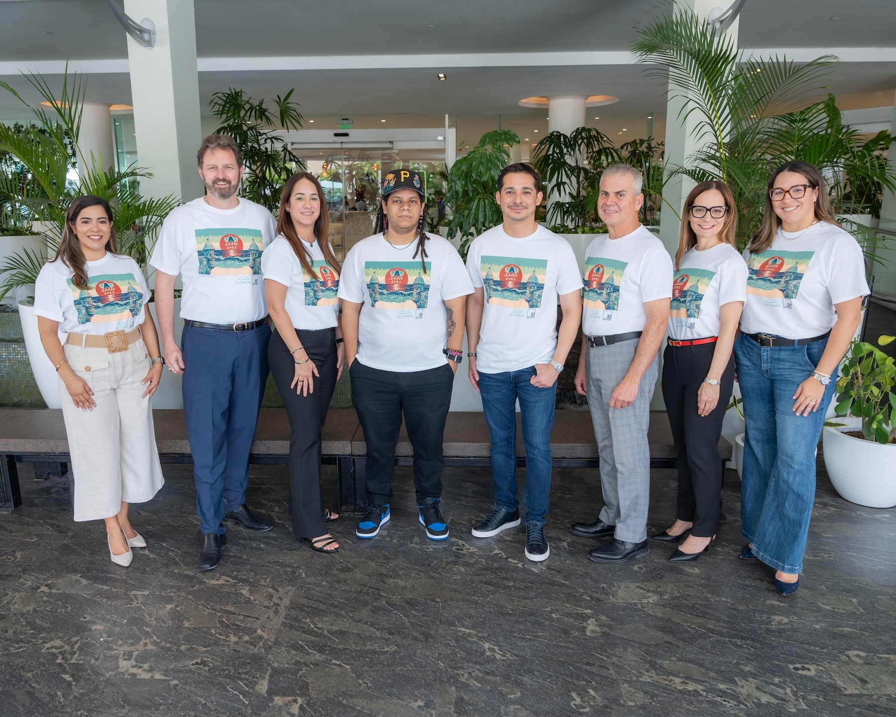 la concha team wearing San Sebastián festival collaboration shirts.